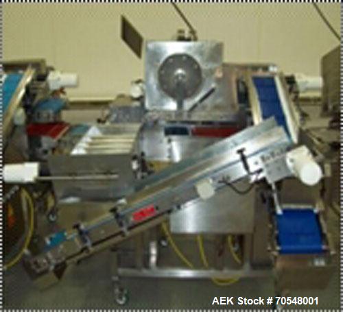 Used Complete Pizza Processing and Packaging Line.  Line consists of Pizzamatic sauce depositors, cheese shredders, transfer conveyors, Pizzamatic waterfall cheese applicator, sausage applicator, pep...