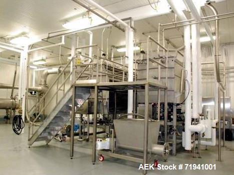 Used Complete Flexline Frozen Meal Kitchen and Assembly Production Line. Accuracy: Precision meal component placement within a tray. Variety: 11 depositing stations for meal components, sauce, glaze ...