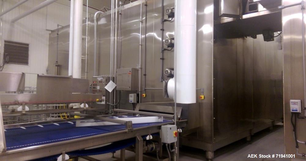 Used Complete Flexline Frozen Meal Kitchen and Assembly Production Line. Accuracy: Precision meal component placement within a tray. Variety: 11 depositing stations for meal components, sauce, glaze ...