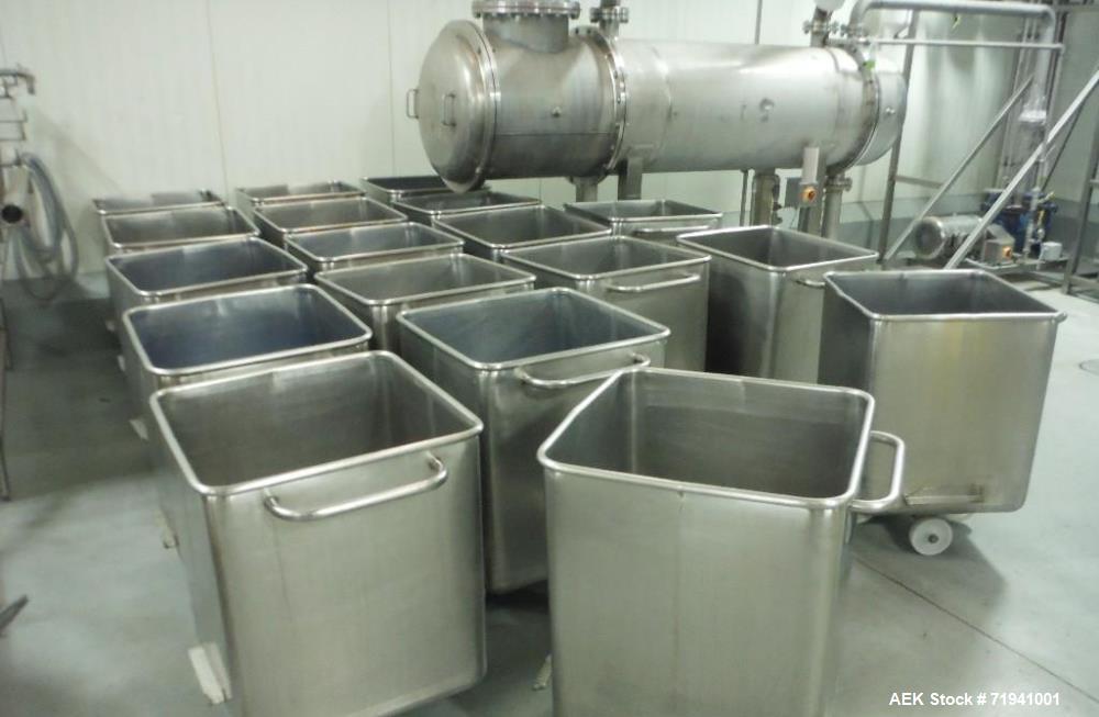 Used Complete Flexline Frozen Meal Kitchen and Assembly Production Line. Accuracy: Precision meal component placement within a tray. Variety: 11 depositing stations for meal components, sauce, glaze ...