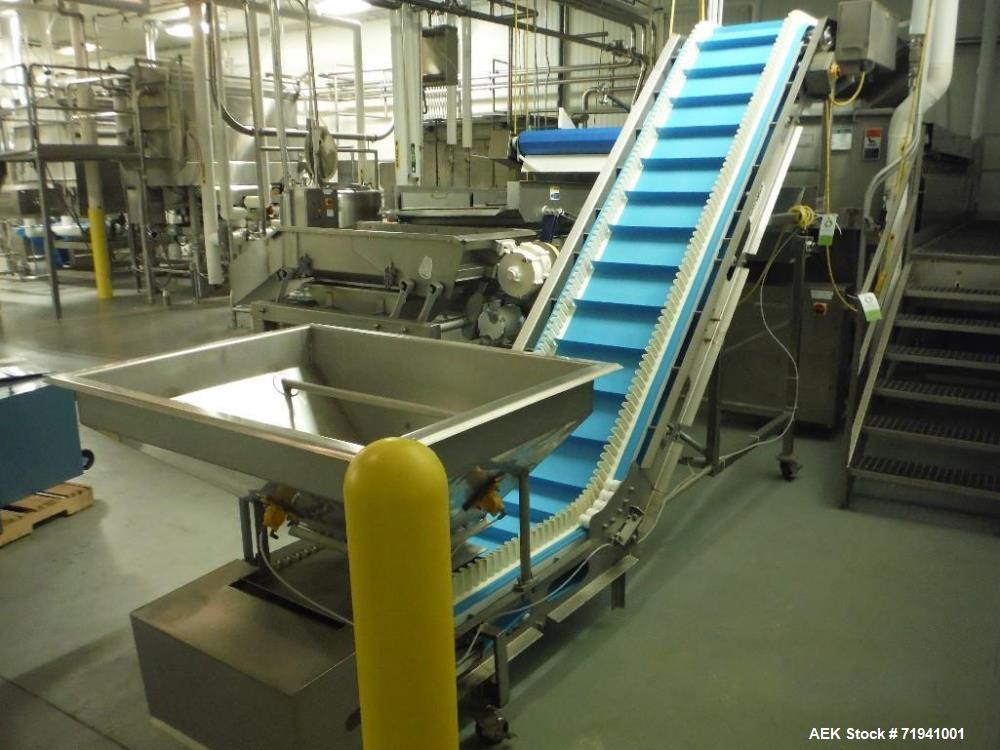 Used Complete Flexline Frozen Meal Kitchen and Assembly Production Line. Accuracy: Precision meal component placement within a tray. Variety: 11 depositing stations for meal components, sauce, glaze ...