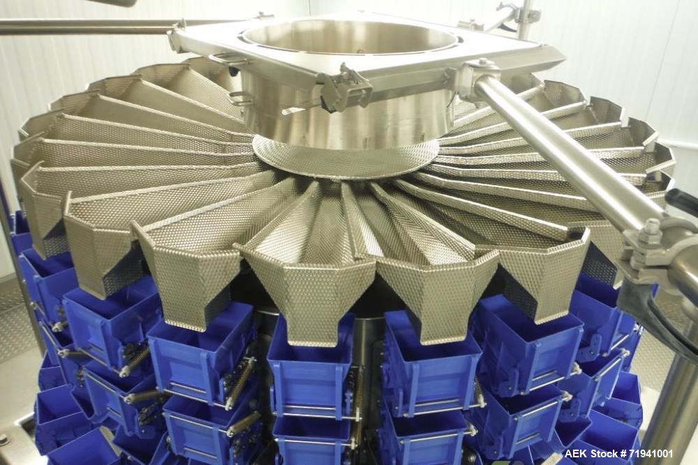 Used Complete Flexline Frozen Meal Kitchen and Assembly Production Line. Accuracy: Precision meal component placement within a tray. Variety: 11 depositing stations for meal components, sauce, glaze ...
