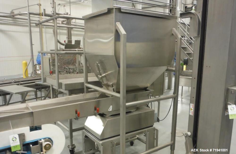 Used Complete Flexline Frozen Meal Kitchen and Assembly Production Line. Accuracy: Precision meal component placement within a tray. Variety: 11 depositing stations for meal components, sauce, glaze ...