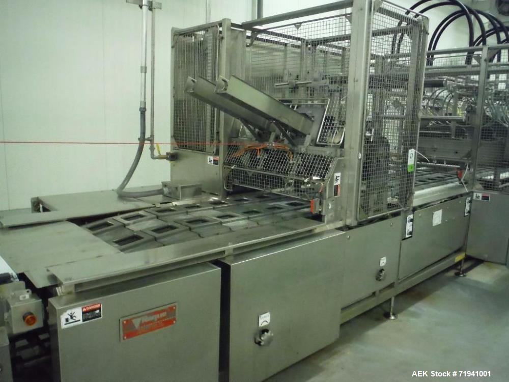 Used Complete Flexline Frozen Meal Kitchen and Assembly Production Line. Accuracy: Precision meal component placement within a tray. Variety: 11 depositing stations for meal components, sauce, glaze ...