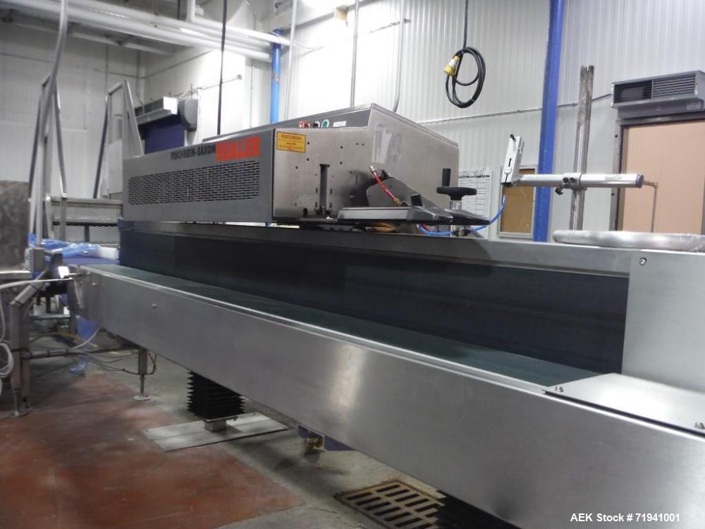Used Complete Flexline Frozen Meal Kitchen and Assembly Production Line. Accuracy: Precision meal component placement within a tray. Variety: 11 depositing stations for meal components, sauce, glaze ...