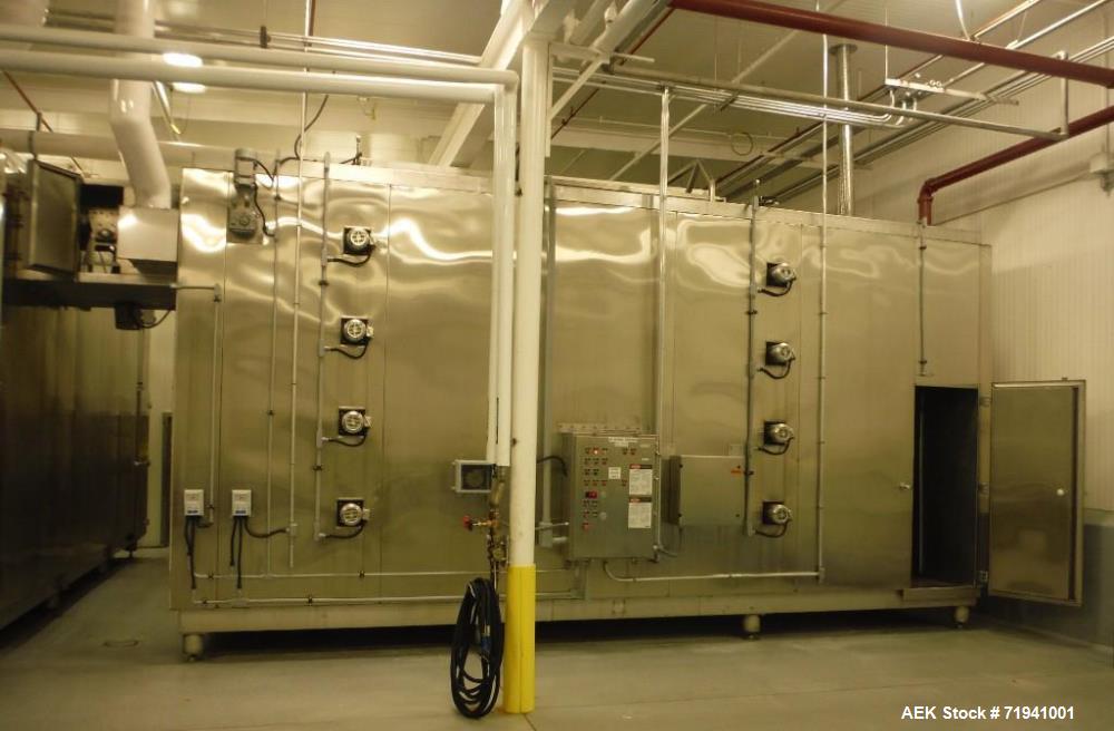Used Complete Flexline Frozen Meal Kitchen and Assembly Production Line. Accuracy: Precision meal component placement within a tray. Variety: 11 depositing stations for meal components, sauce, glaze ...