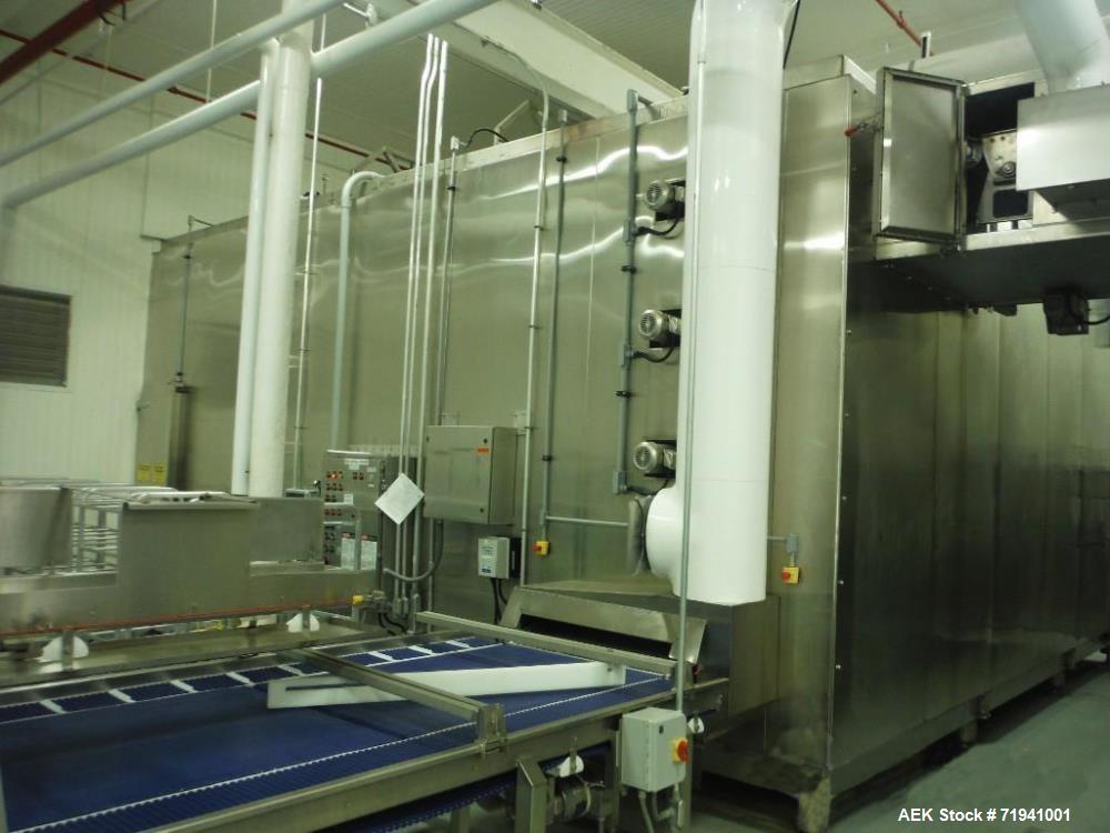 Used Complete Flexline Frozen Meal Kitchen and Assembly Production Line. Accuracy: Precision meal component placement within a tray. Variety: 11 depositing stations for meal components, sauce, glaze ...