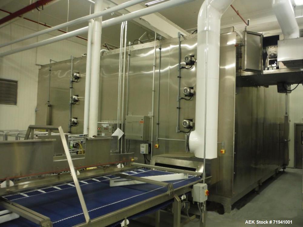 Used Complete Flexline Frozen Meal Kitchen and Assembly Production Line. Accuracy: Precision meal component placement within a tray. Variety: 11 depositing stations for meal components, sauce, glaze ...