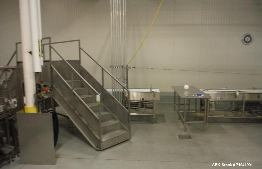 Used Complete Flexline Frozen Meal Kitchen and Assembly Production Line. Accuracy: Precision meal component placement within a tray. Variety: 11 depositing stations for meal components, sauce, glaze ...
