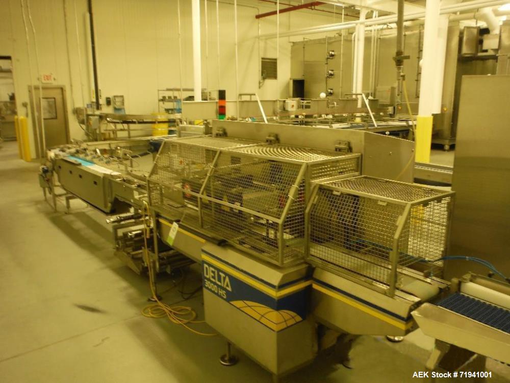 Used Complete Flexline Frozen Meal Kitchen and Assembly Production Line. Accuracy: Precision meal component placement within a tray. Variety: 11 depositing stations for meal components, sauce, glaze ...