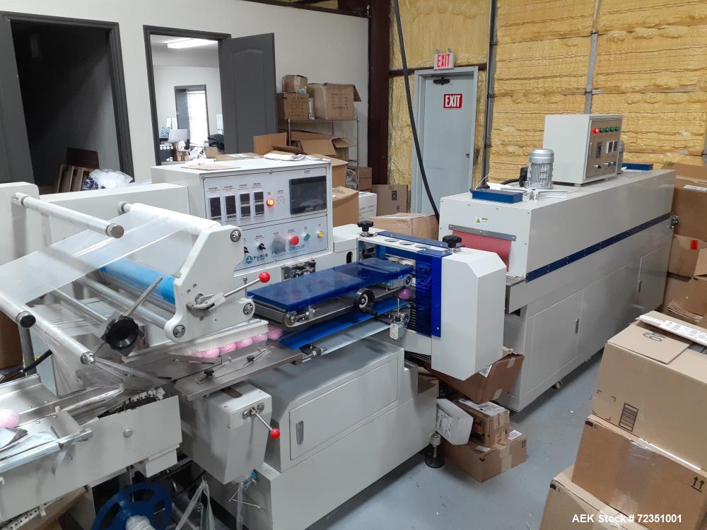 Used- Bath Bomb Packaging Line, Including Wrapper, Bath Bomb Former, and Labeler