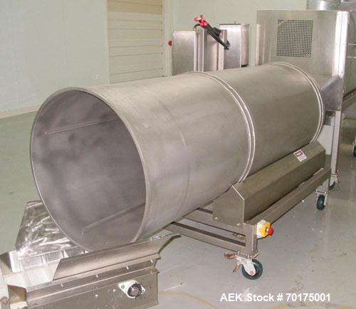 Used Cretors and Matrix Complete All Stainless Steel Popcorn Line from popper to bagger. Complete with Cretors feeder/elevator, model FT650E-X-K5-X; vertical feeder with dump hopper, Cretors popper m...