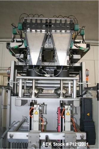 Used- Pouch Packaging line. Capacity 2 x 80 trays / minute. Line consists of Hassia model TC55 Chipboard hooded tray former ...