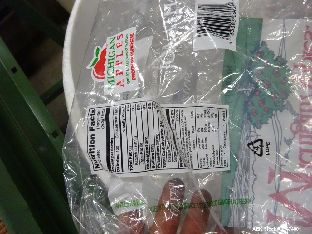 Used Durand-Wayland Fruit Sizing, Polishing and Bag Packaging Line