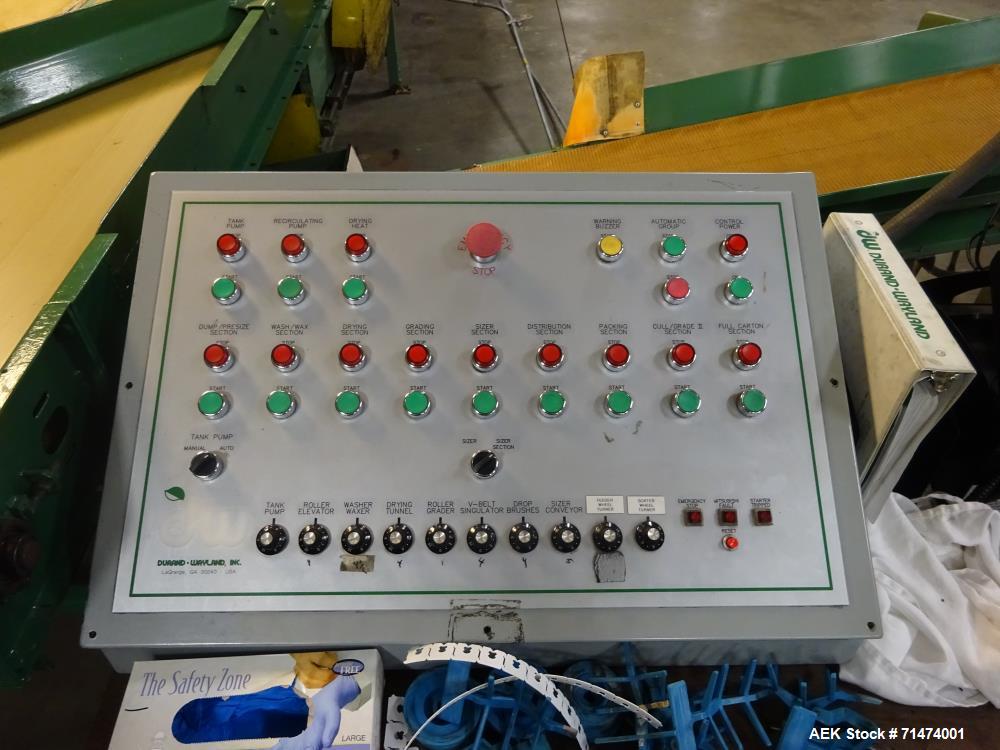 Used Durand-Wayland Fruit Sizing, Polishing and Bag Packaging Line