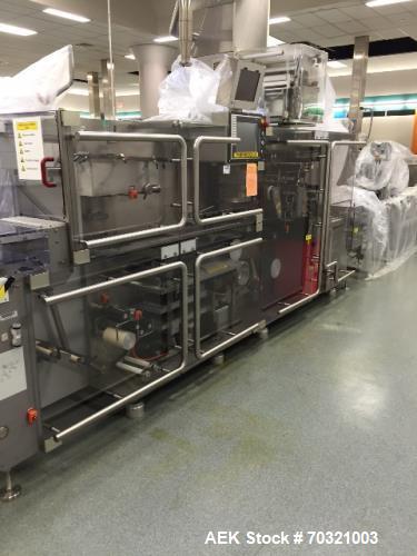 Used- Bosch Blister Machine, Model TLT 1400 S. Unit can produce speeds up to 300 blisters per minute. Blister width from 30 ...