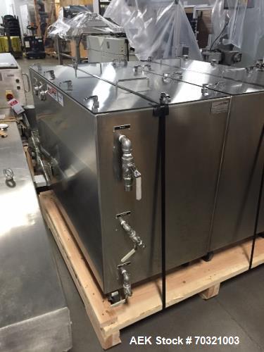 Used Bosch Blister Machine, Model TLT 1400 S. Unit can produce speeds up to 300 blisters per minute. Blister width from 30 to 90 mm. Blister length from 60 to 145 mm. Maximum depth of draw: 12 mm. Cu...