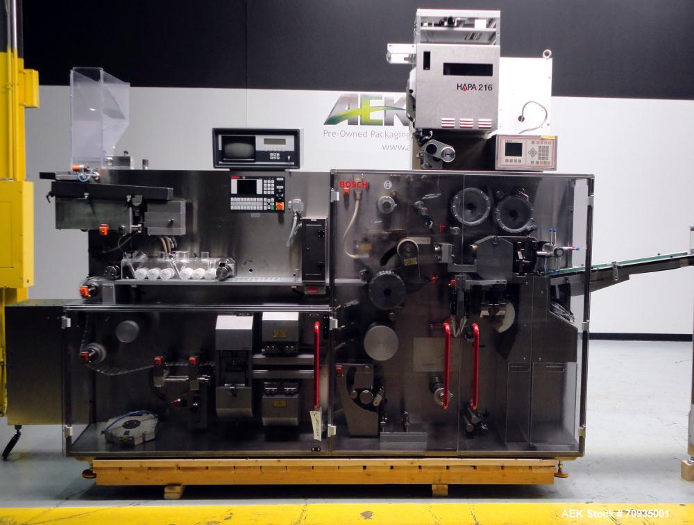 Used Bosch Pharmaceutical Blister Pack and Cartoner Solid Dose Packaging System