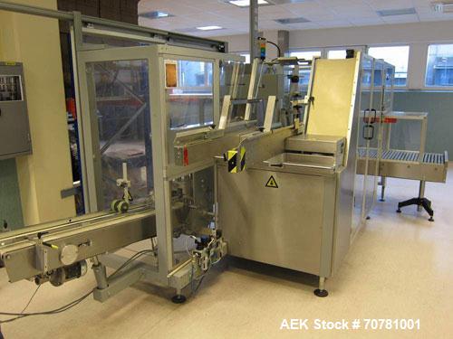 Used IMA TR-135 blister packaging line consisting of the following: IMA model TR-135 blister packaging machine. Has blister size range (Width) 30mm-88mm x (Length) 60mm-135mm x (Depth) 3mm-12mm. Spee...