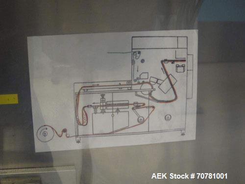 Used IMA TR-135 blister packaging line consisting of the following: IMA model TR-135 blister packaging machine. Has blister size range (Width) 30mm-88mm x (Length) 60mm-135mm x (Depth) 3mm-12mm. Spee...