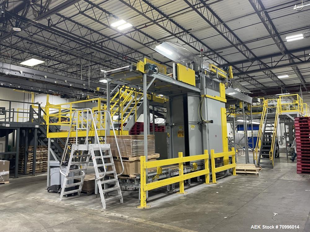 Used All-Fill 24 Station Dual Head Rotary Auger/Powder Filling Line for Bottles or Cannisters! Consists of Sentry double high depalletizer with slip sheet removal, single filer, Sentry lowerator with...