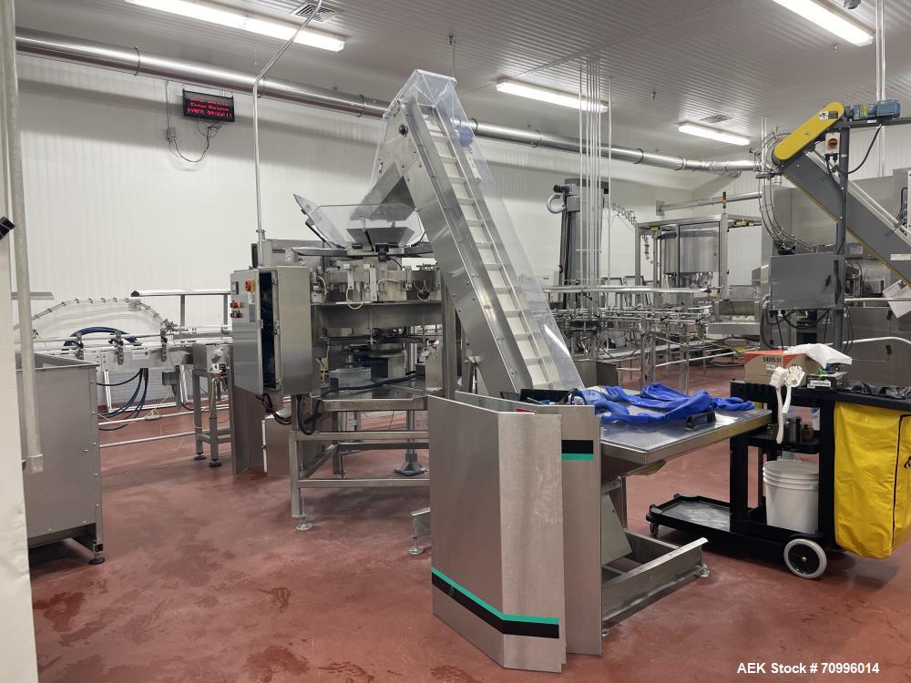 Used All-Fill 24 Station Dual Head Rotary Auger/Powder Filling Line for Bottles or Cannisters! Consists of Sentry double high depalletizer with slip sheet removal, single filer, Sentry lowerator with...
