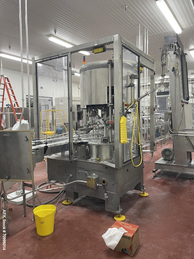 Used All-Fill 24 Station Dual Head Rotary Auger/Powder Filling Line for Bottles or Cannisters! Consists of Sentry double high depalletizer with slip sheet removal, single filer, Sentry lowerator with...