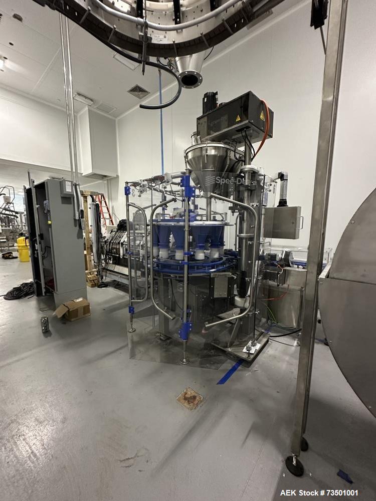 Complete Rotary Powder Filler Line with Labeler, Capper, Case Packer – Never Used
