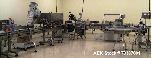 Used Used: CVC Technologies solid dose packaging lines. Three (3) Lines available. Lines consist of a Model CVC 1265 bottle unscrambler capable of speeds up to 150 BPM. Bottle range: 50 to 160 MM in ...