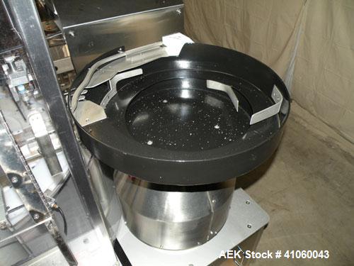 Used Kalish Swiftpack Monocount Tablet/Capsule Filling Line, approximately 60 bottles per minute, consisting of: (1) Kalish 24’’ diameter accumulating table, model 7546, stainless steel construction,...