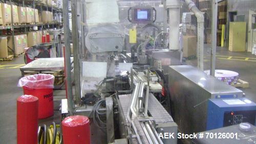 Used Kalish Monocount Packaging Line, consisting of: Kalish packout conveyor, Checkweigher, Kalish Swiftpack Electronic counters (s/n M3137, M2691), a Kalish Labelstar labeler, New England Machinery ...