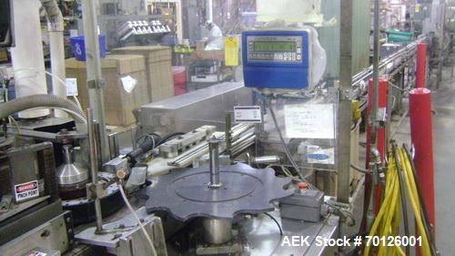 Used Kalish Monocount Packaging Line, consisting of: Kalish packout conveyor, Checkweigher, Kalish Swiftpack Electronic counters (s/n M3137, M2691), a Kalish Labelstar labeler, New England Machinery ...