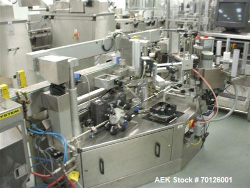 Used Kalish Monocount Packaging Line, consisting of: Kalish packout conveyor, Checkweigher, Kalish Swiftpack Electronic counters (s/n M3137, M2691), a Kalish Labelstar labeler, New England Machinery ...