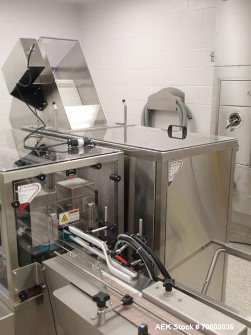 Used Cremer Electronic Tablet / Capsule Bottle Filling Line. Consisting of:  (1) used Palace Packaging unscrambler, model D-36-SPB, currently set up for 60 ml, 120 ml and 180 ml square shapped bottle...