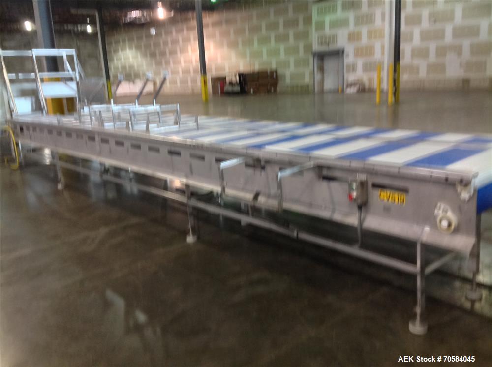Used Approximately 20'L tortilla, make up conveyors with operator load shelves.