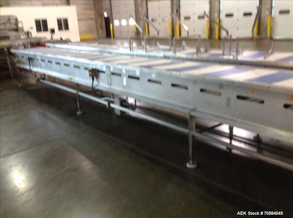 Used Approximately 20'L tortilla, make up conveyors with operator load shelves.