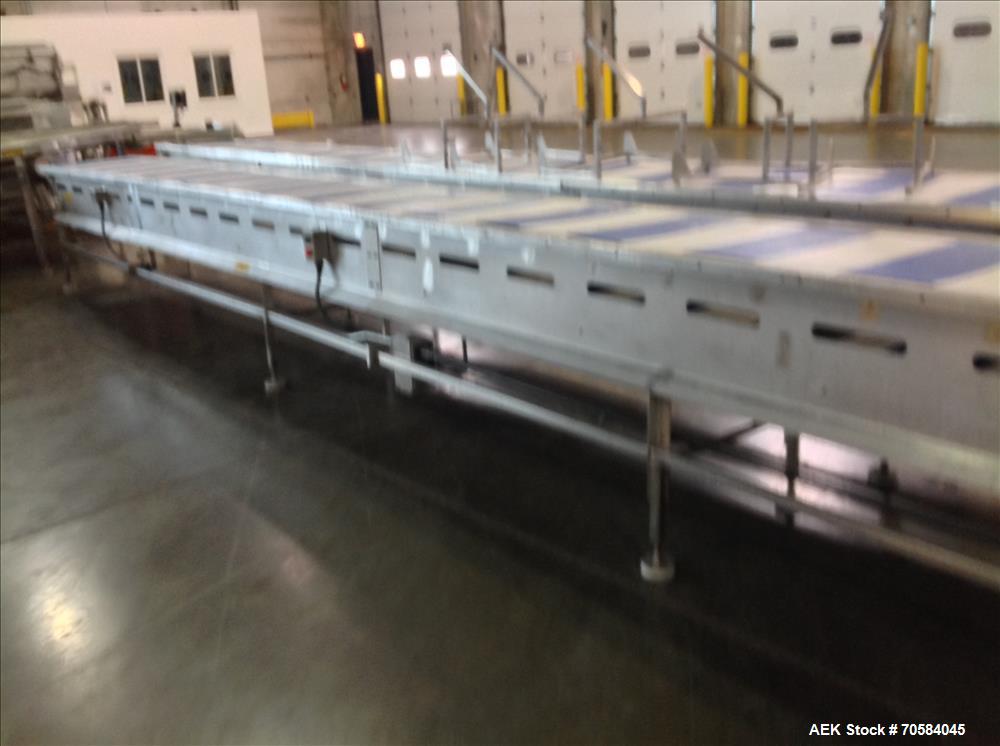 Used Approximately 20'L tortilla, make up conveyors with operator load shelves.