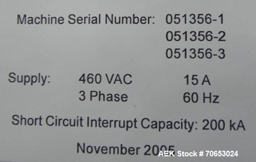 Used Ryson Models 1200-300-A1-4 & 1200-300-D1-3 Spiral Conveyor System. Has SEW Eurodrive variable frequency drive. Has Allen Bradley MicroLogix 1200 PLC and Power Flex 4 drive controls. Last used in...