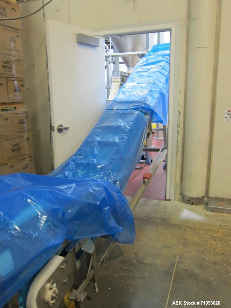 Used Stainless Steel Incline Cleated Belt Conveyor