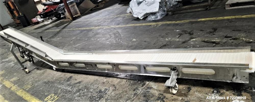 Used-10 Inch Wide X 201 Inches Long Incline Intralox Belt Conveyor