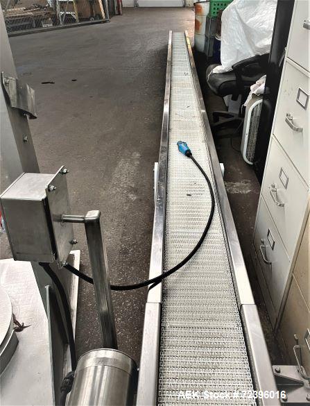 Used-10 Inch Wide X 281 Inches Long Incline Stainless Steel Belt Conveyor