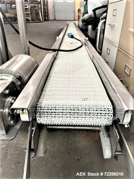 Used-10 Inch Wide X 281 Inches Long Incline Stainless Steel Belt Conveyor
