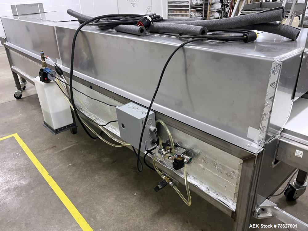 Used Stainless Steel Cooling Chamber Conveyor – 12' Enclosed Cooling Tunnel with PVC Belt & ABB VFD Drive