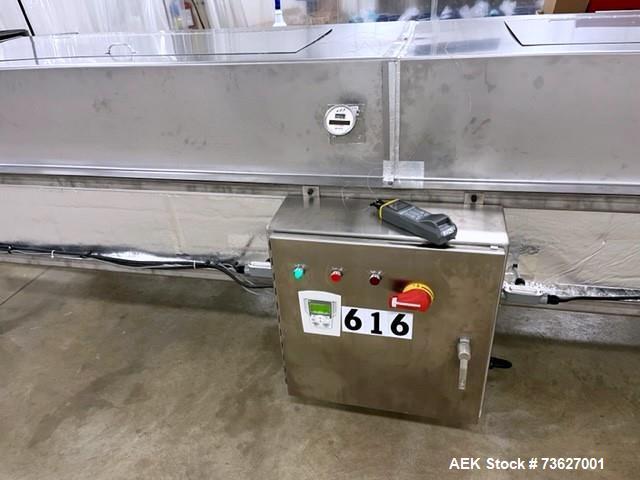 Used Stainless Steel Cooling Chamber Conveyor – 12' Enclosed Cooling Tunnel with PVC Belt & ABB VFD Drive