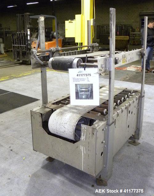 Used ABC Packaging Compression Section Powered Roller Conveyor, Model 47. Top belt 8" wide x 44" long, bottom driven belt 10" wide x 44" long. Driven by a 3/4 hp, 3/60/230/460 volt, 1740 rpm gearmoto...