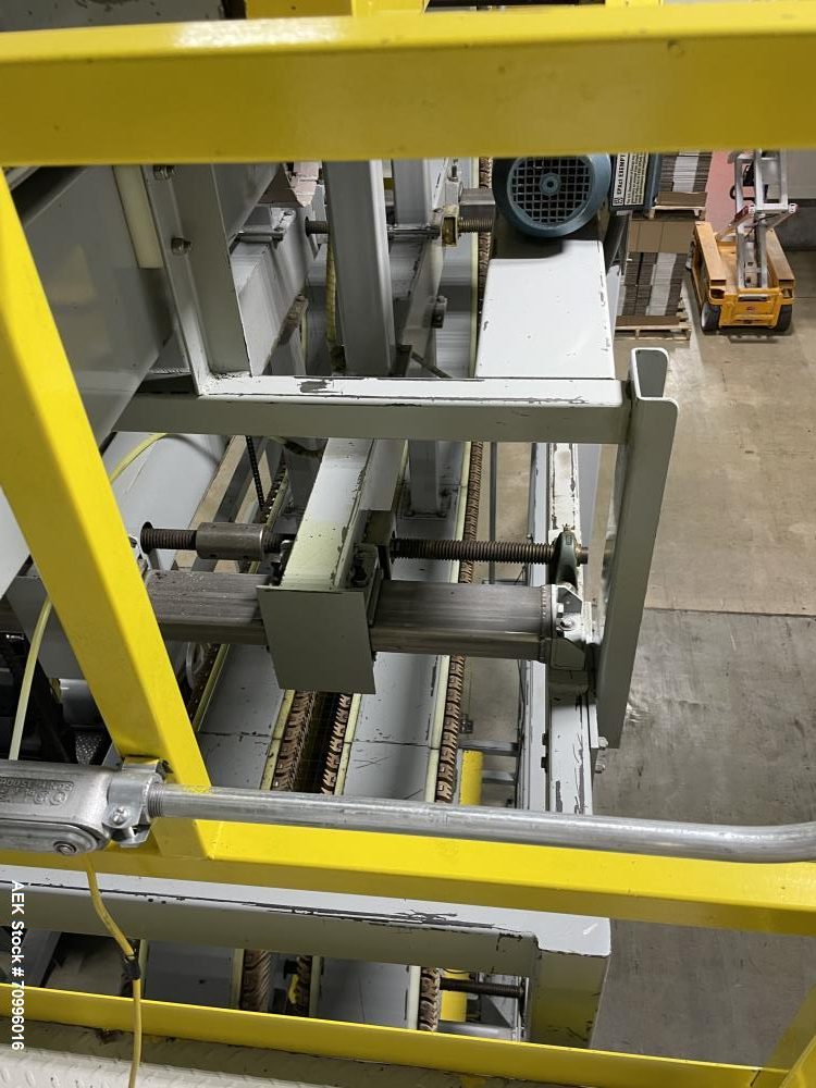 Used Sentry Bottle/cannister Lowerator. Serial Number 1687. Last used with Sentry double high bulk depalletizer with slip sheet dispenser on powdered drink products. Unit is currently installed.