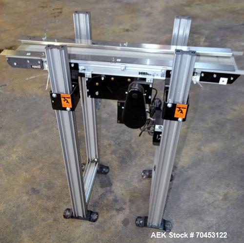 Used Dorner Belt Conveyor. Approximate 6" wide x 35" long belt. Has motor, and controller. Mounted on an aluminum frame. SELLING PRICE, AS IS, WHERE IS, SANFORD, NC.