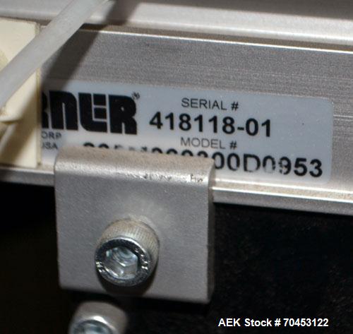Used Dorner Belt Conveyor. Approximate 6" wide x 35" long belt. Has motor, and controller. Mounted on an aluminum frame. SELLING PRICE, AS IS, WHERE IS, SANFORD, NC.