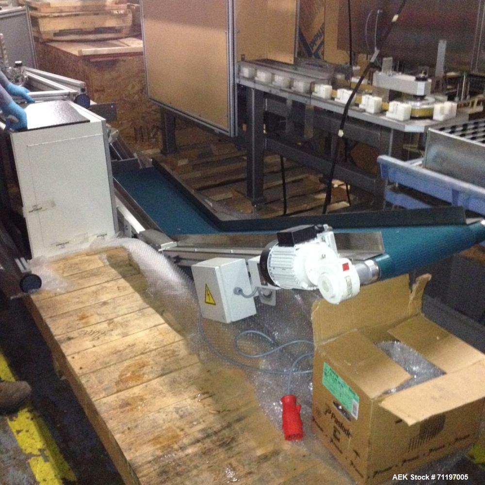 Used Belt Conveyor 12" wide with a 33" straight floor run,with a  60" angled up run, approx. 36" discharge elevation, 3/60/208/260/460v fixed speed.
