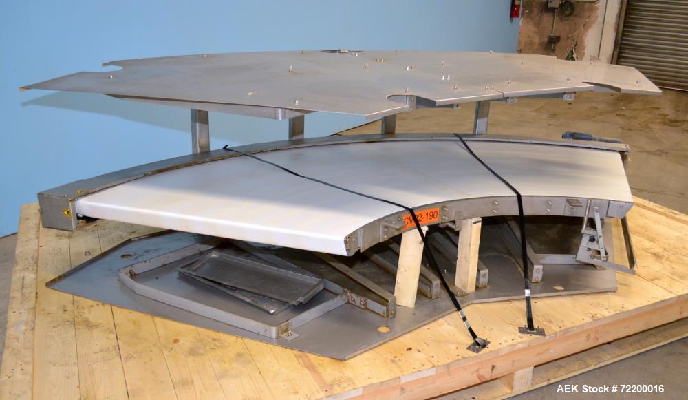 Used Transver 44 in W Flat Belt 90 Degree Turn Conveyor.